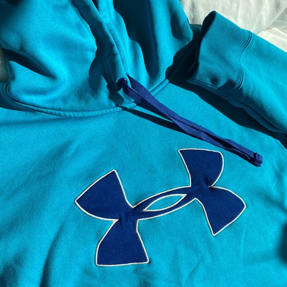 Teal and blue Under Armour Hoodie Sweatshirt XL Soft